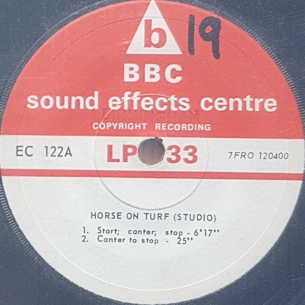 EC 122A Horse on turf (Studio) Not registered from the BBC records and Tapes library Label